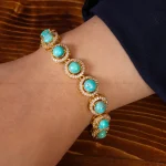 دستبند فیروزه زنانه کد 19083