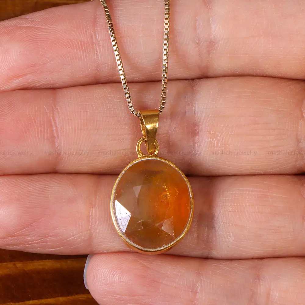 گردنبند یاقوت زرد اسپرت کد 19182
