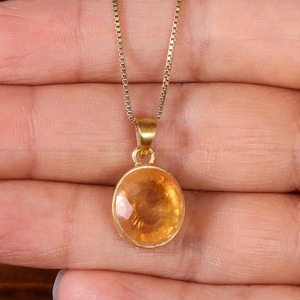 گردنبند یاقوت زرد اسپرت کد 19187