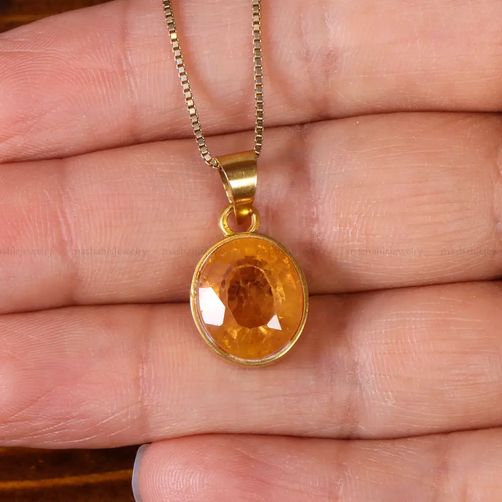 گردنبند یاقوت زرد اسپرت کد 19198