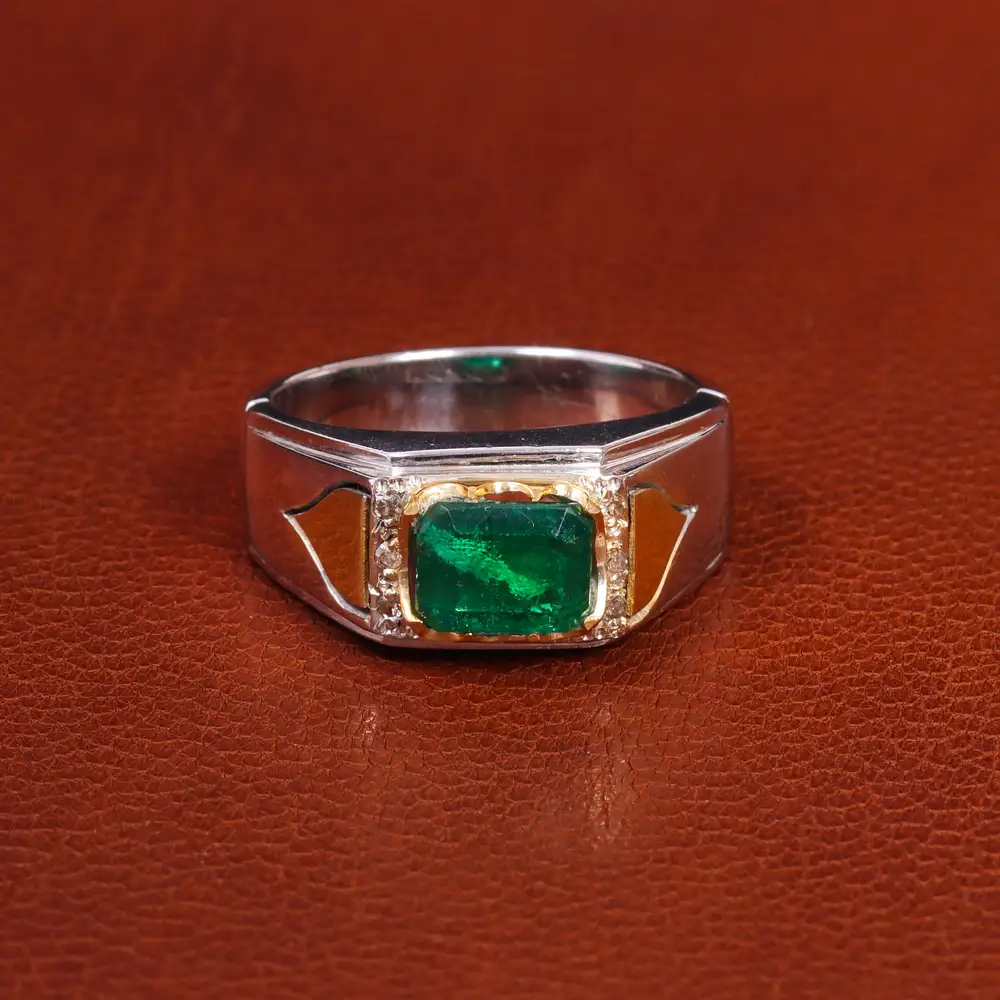 انگشتر زمرد مردانه کد 19255