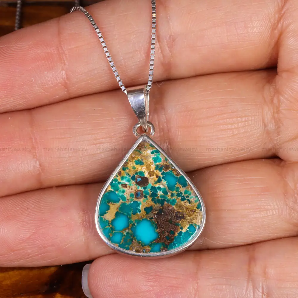 گردنبند فیروزه زنانه کد 19267