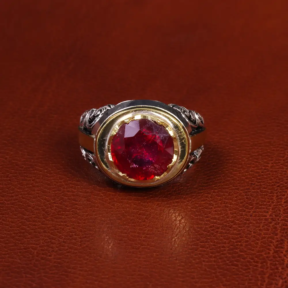 انگشتر یاقوت سرخ مردانه کد 19312