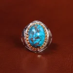 انگشتر فیروزه شجری مردانه کد 19319