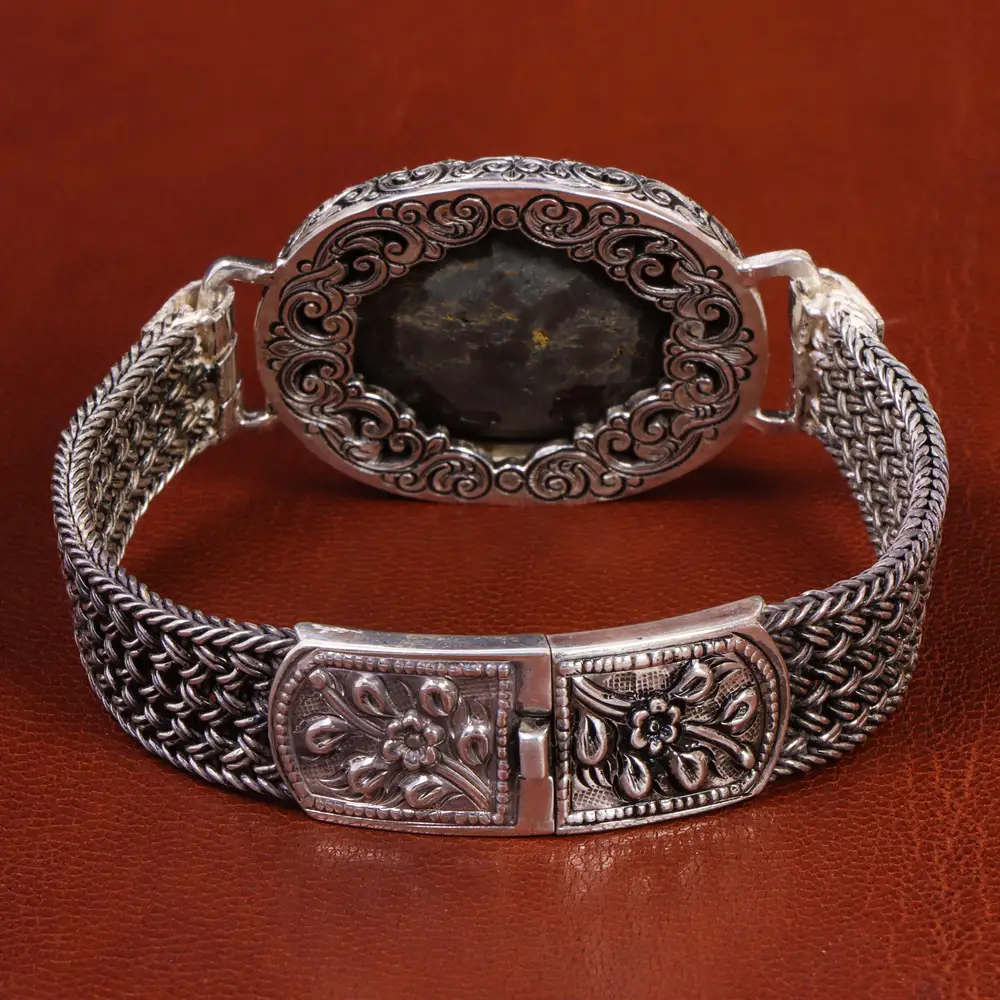 دستبند فیروزه مردانه کد 19327