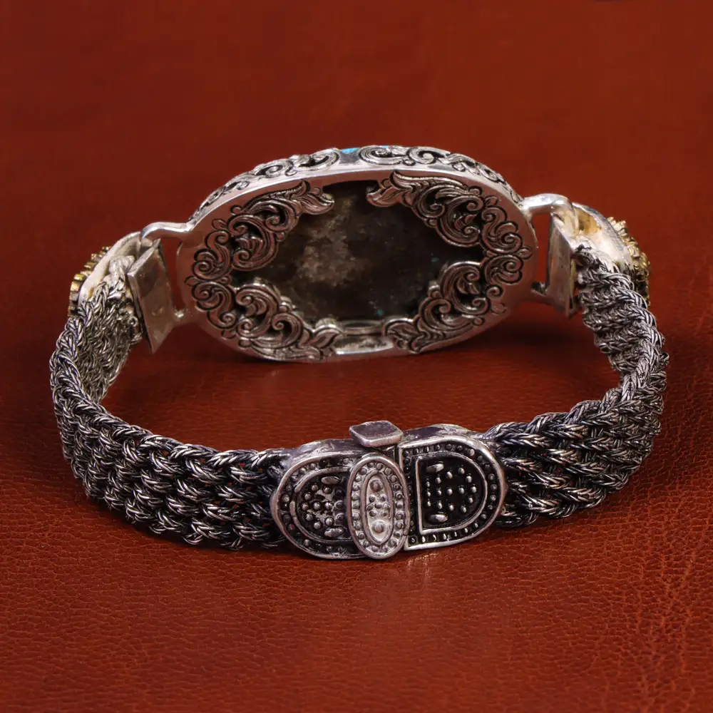 دستبند فیروزه مردانه کد 19329