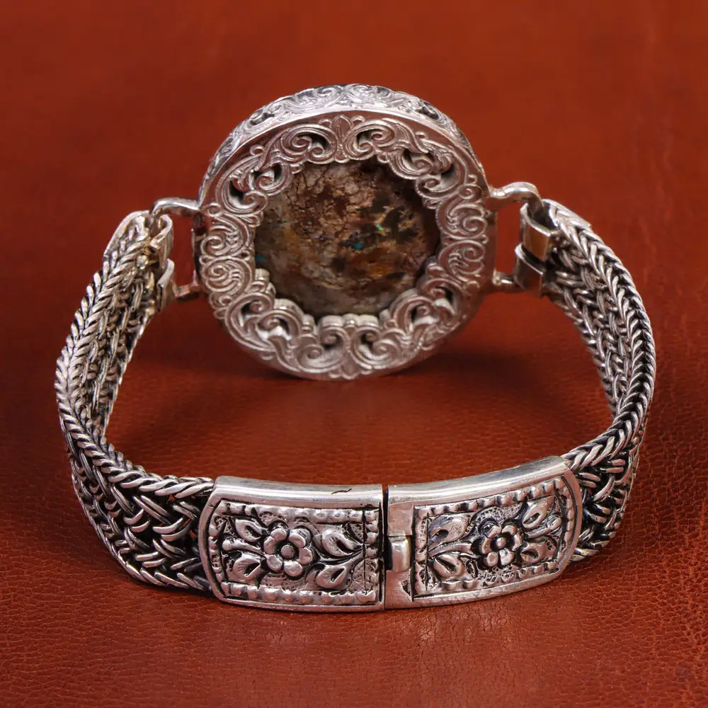 دستبند فیروزه مردانه کد 19333