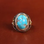 انگشتر فیروزه شجری مردانه کد 19336
