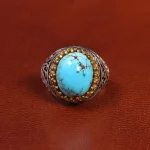 انگشتر فیروزه شجری مردانه کد 19353