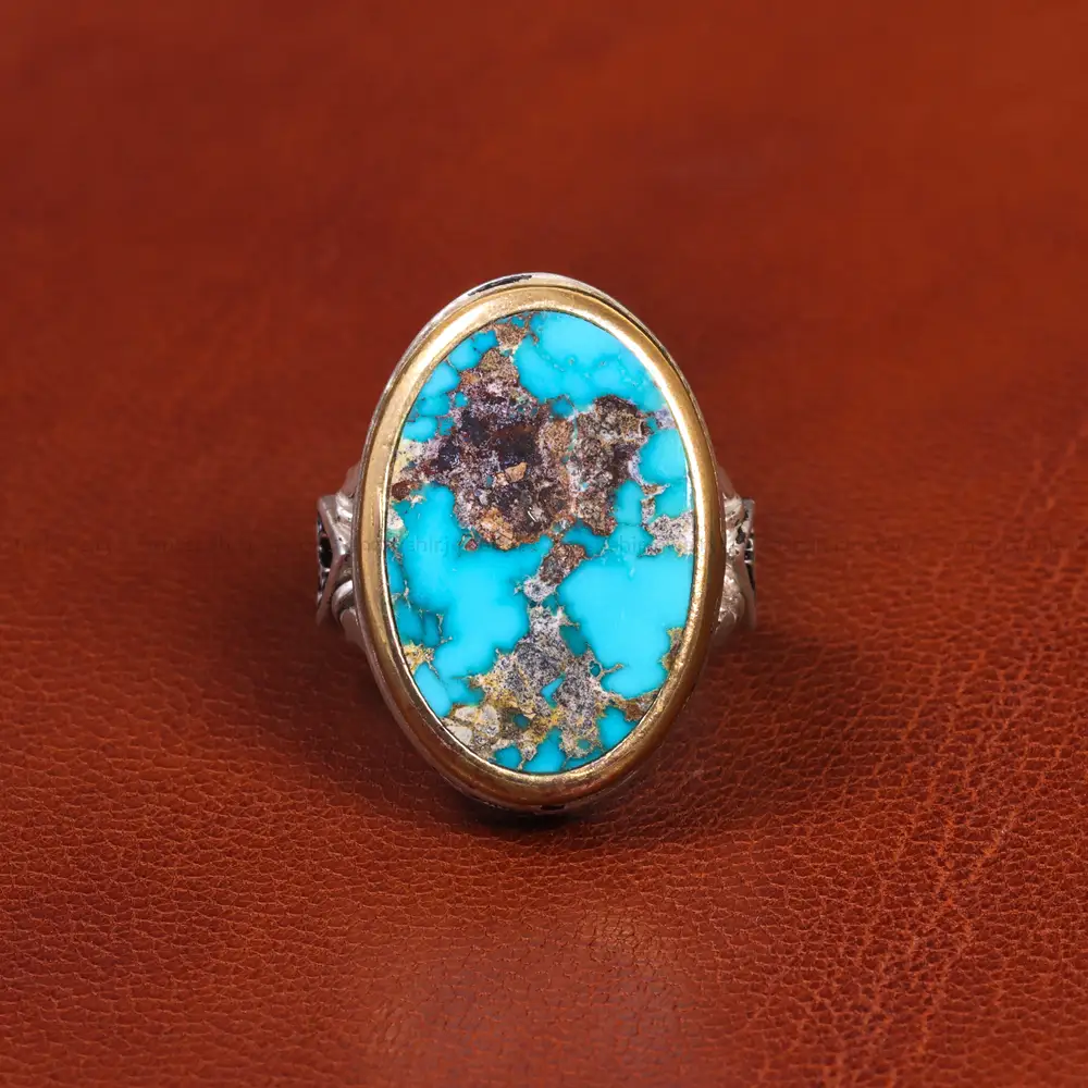 انگشتر فیروزه شجری مردانه کد 19362