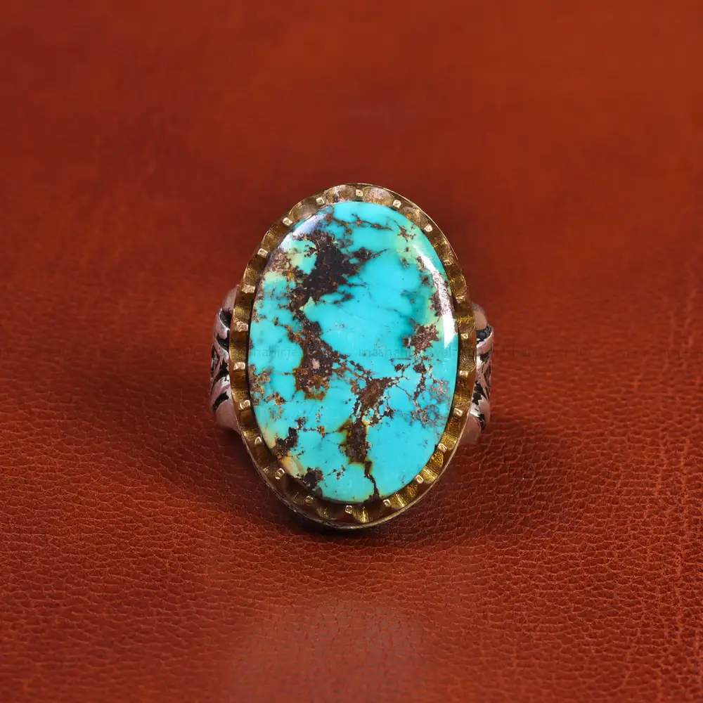 انگشتر فیروزه شجری مردانه کد 19366