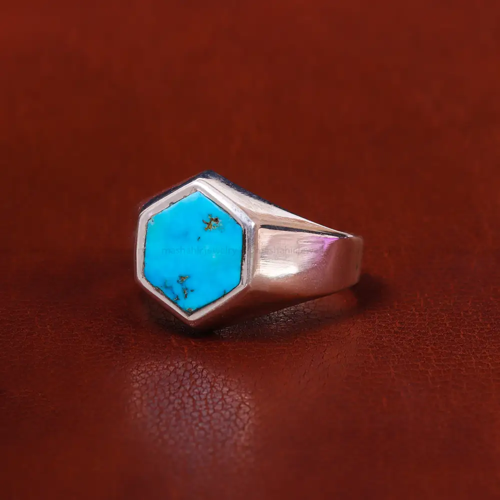 انگشتر فیروزه شجری مردانه کد 18400