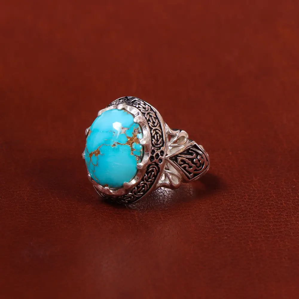 انگشتر فیروزه شجری مردانه کد 18593