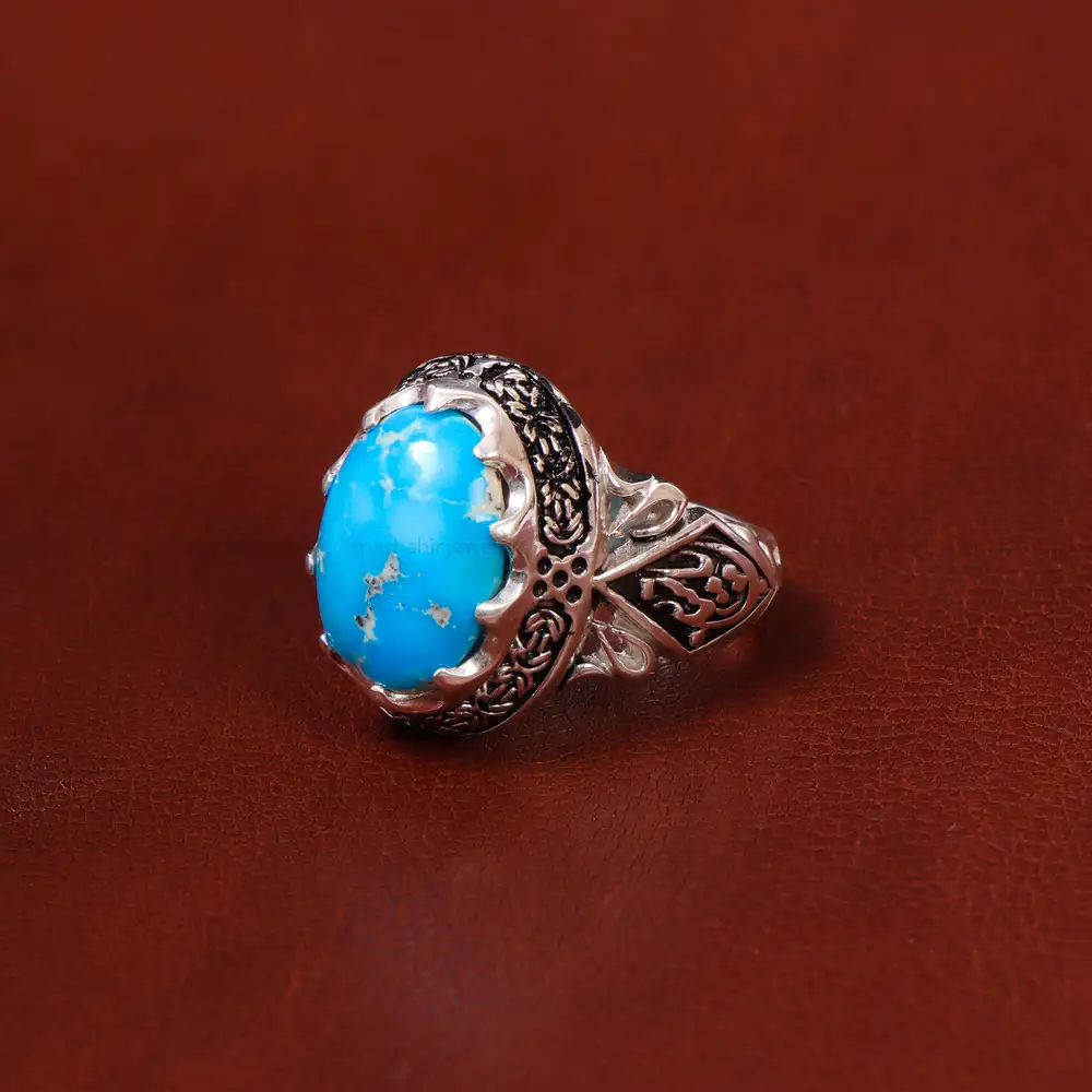 انگشتر فیروزه شجری مردانه کد 18598