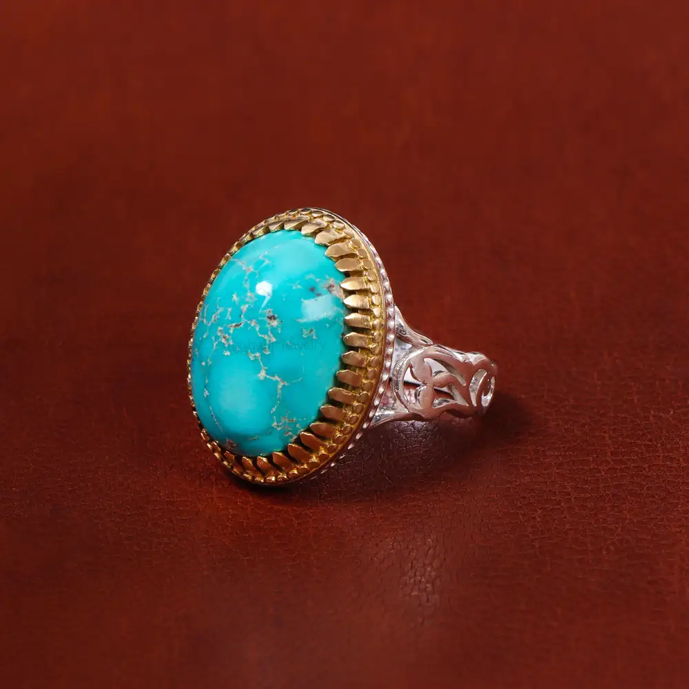 انگشتر فیروزه شجری مردانه کد 18608