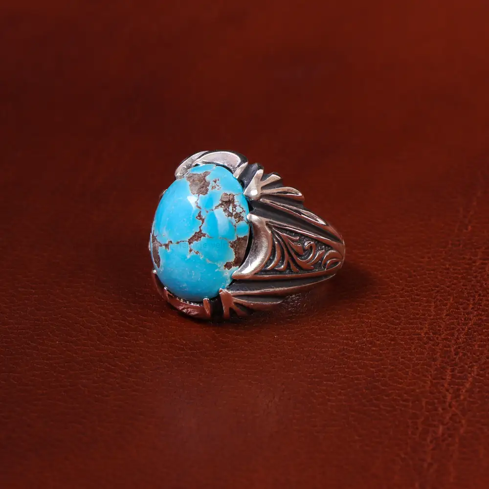 انگشتر فیروزه شجری مردانه کد 18629