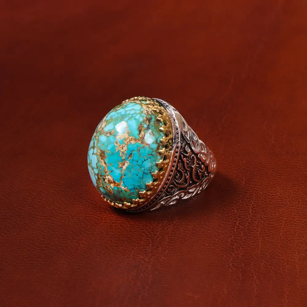 انگشتر فیروزه شجری مردانه کد 18660