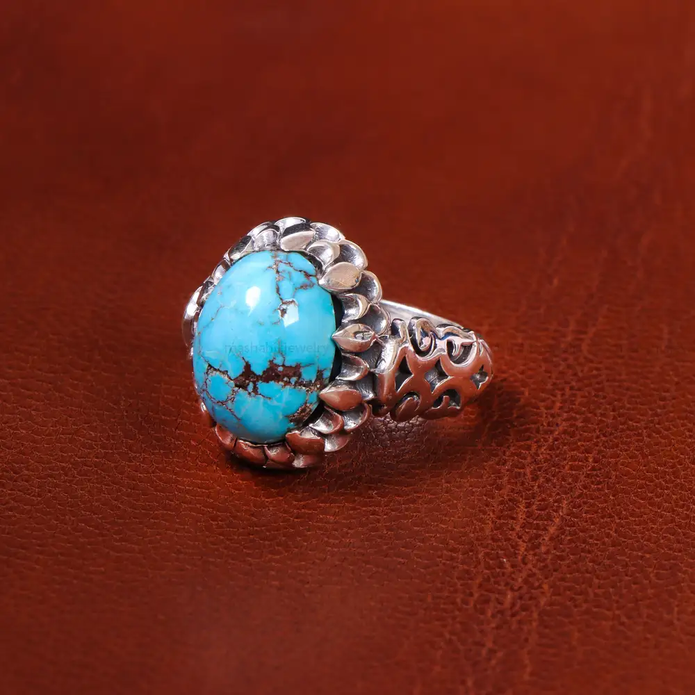 انگشتر فیروزه شجری مردانه کد 18692