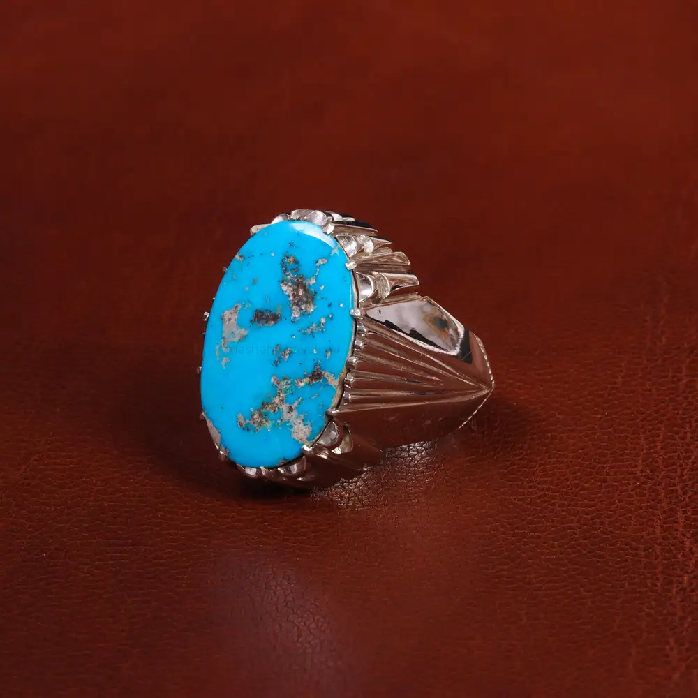 انگشتر فیروزه شجری مردانه کد 18706