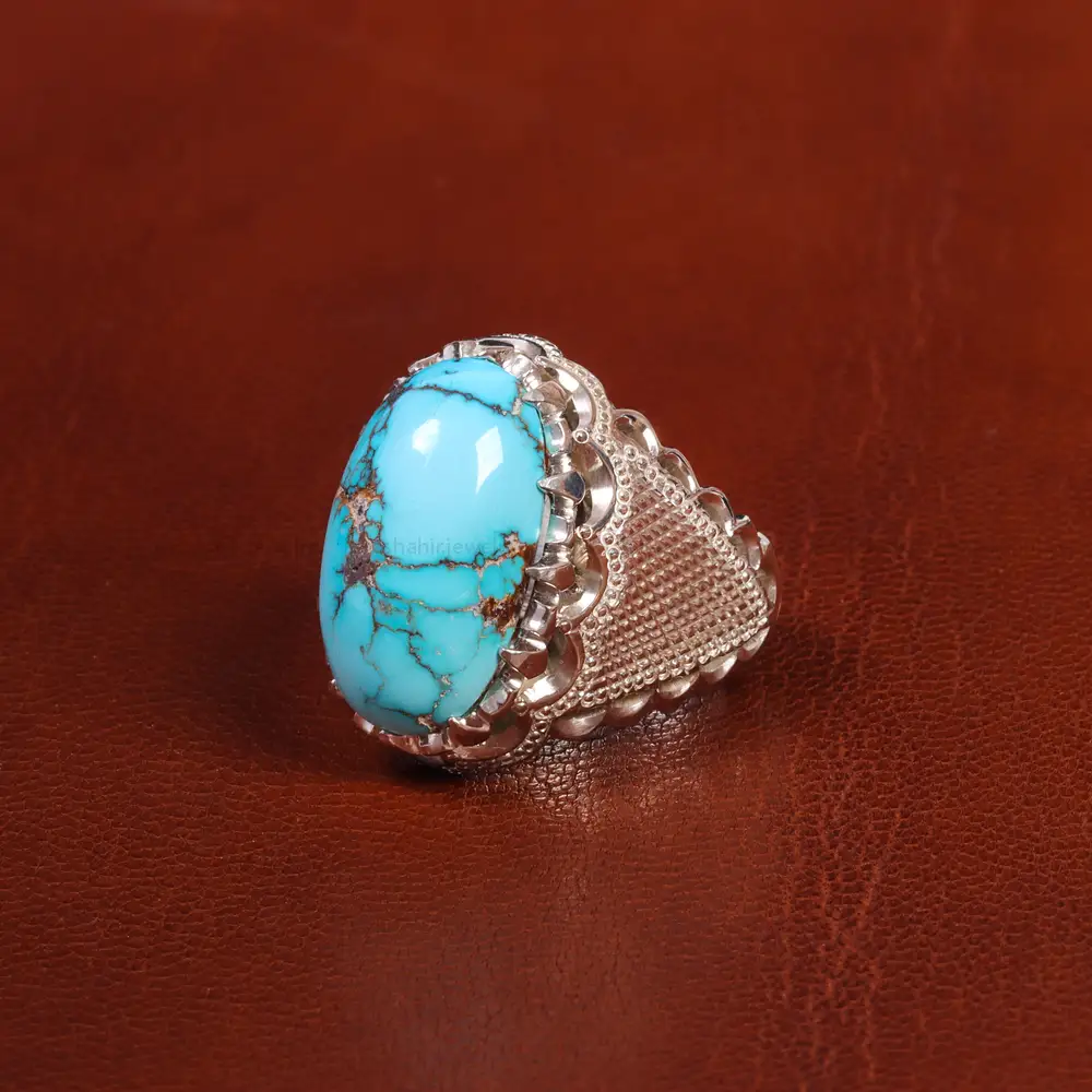 انگشتر فیروزه شجری مردانه کد 18711