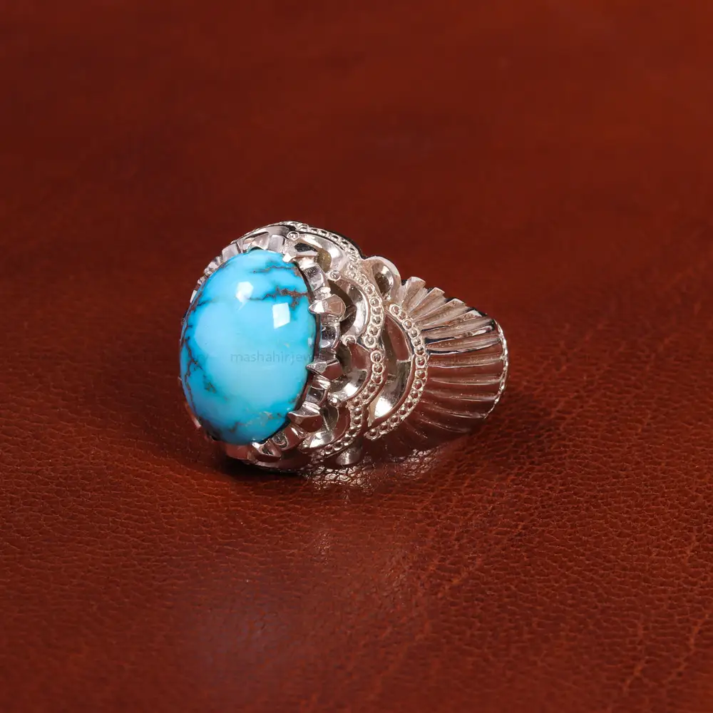انگشتر فیروزه شجری مردانه کد 18713