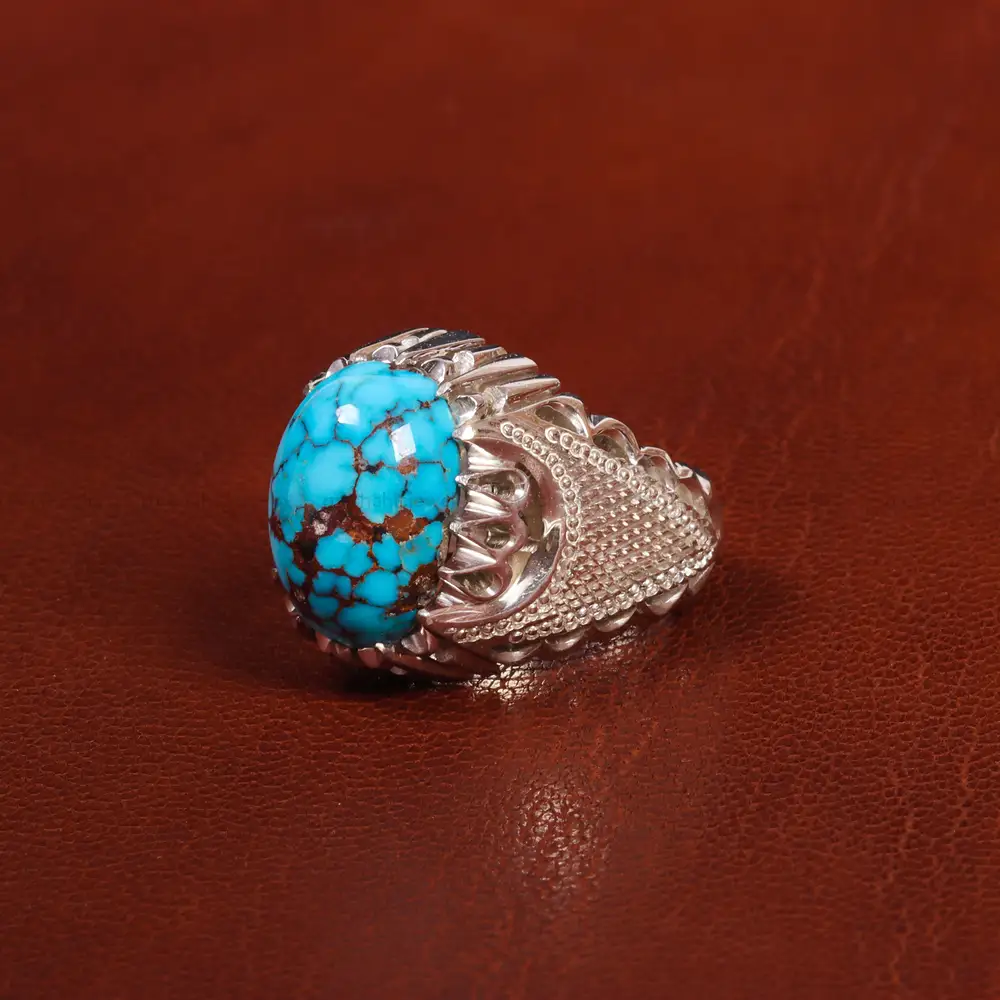 انگشتر فیروزه شجری مردانه کد 18718