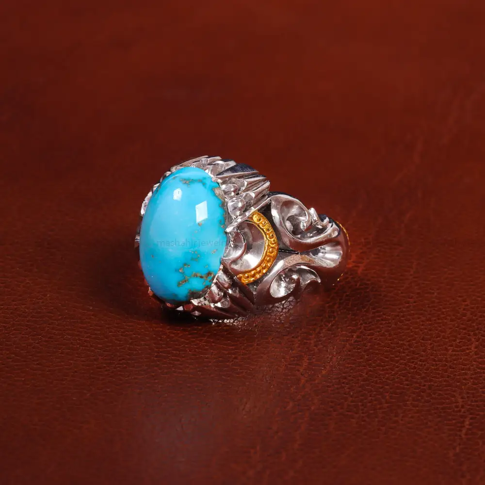 انگشتر فیروزه شجری مردانه کد 18720