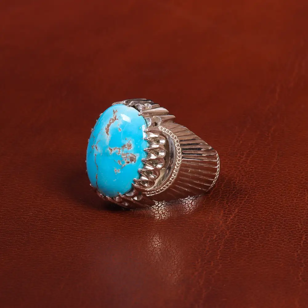 انگشتر فیروزه شجری مردانه کد 18721