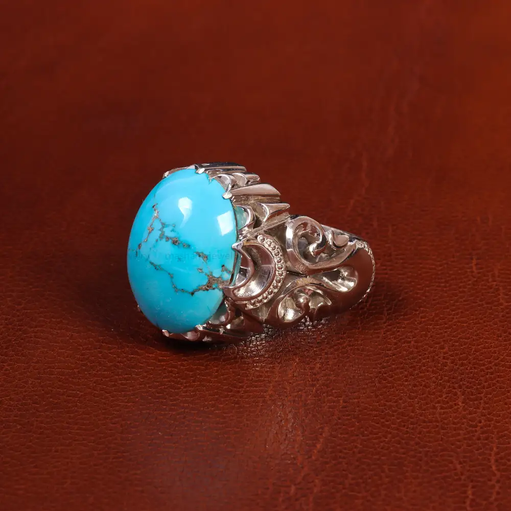 انگشتر فیروزه شجری مردانه کد 18727