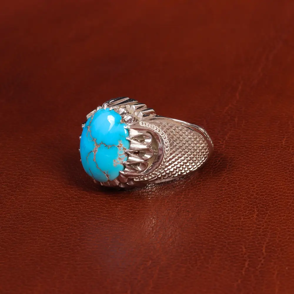 انگشتر فیروزه شجری مردانه کد 18734