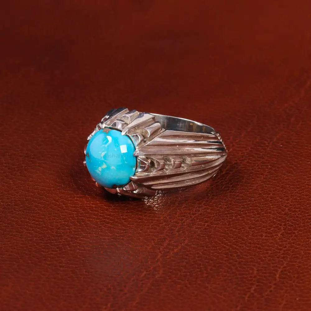 انگشتر فیروزه شجری مردانه کد 18740