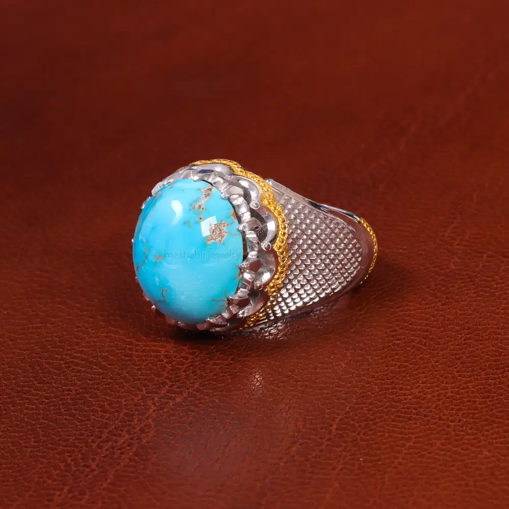 انگشتر فیروزه شجری مردانه کد 18742