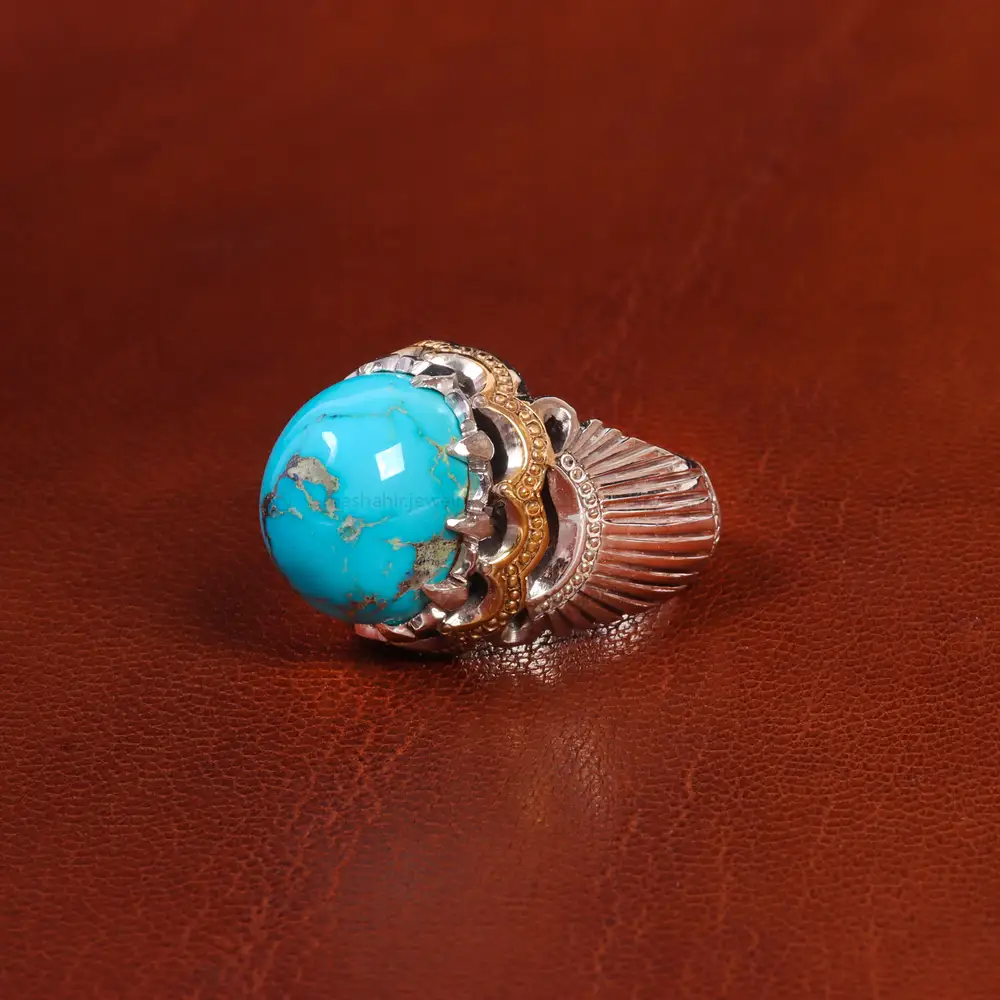 انگشتر فیروزه شجری مردانه کد 18746