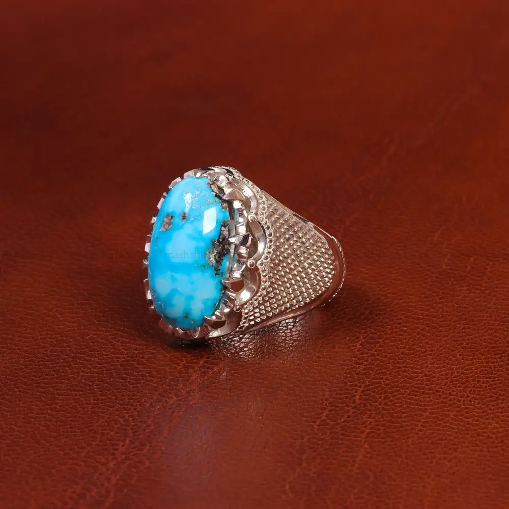 انگشتر فیروزه شجری مردانه کد 18748