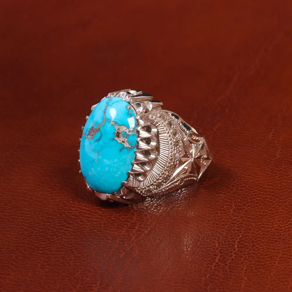 انگشتر فیروزه شجری مردانه کد 18753