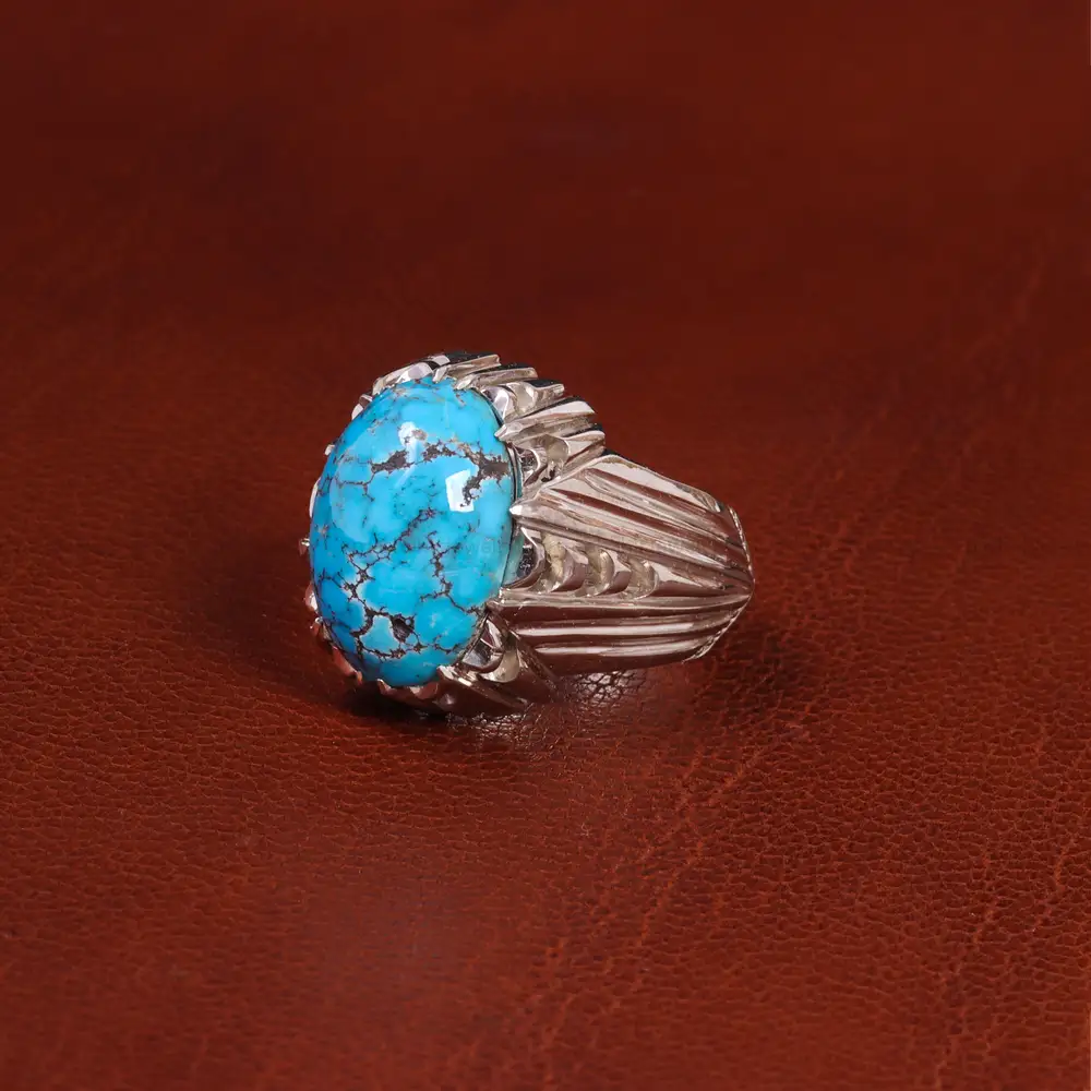 انگشتر فیروزه شجری مردانه کد 18756