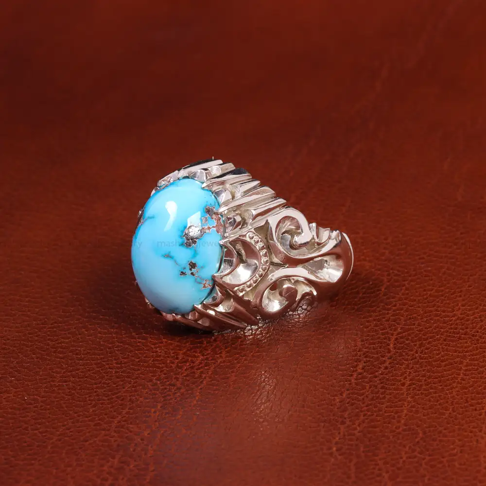 انگشتر فیروزه شجری مردانه کد 18757