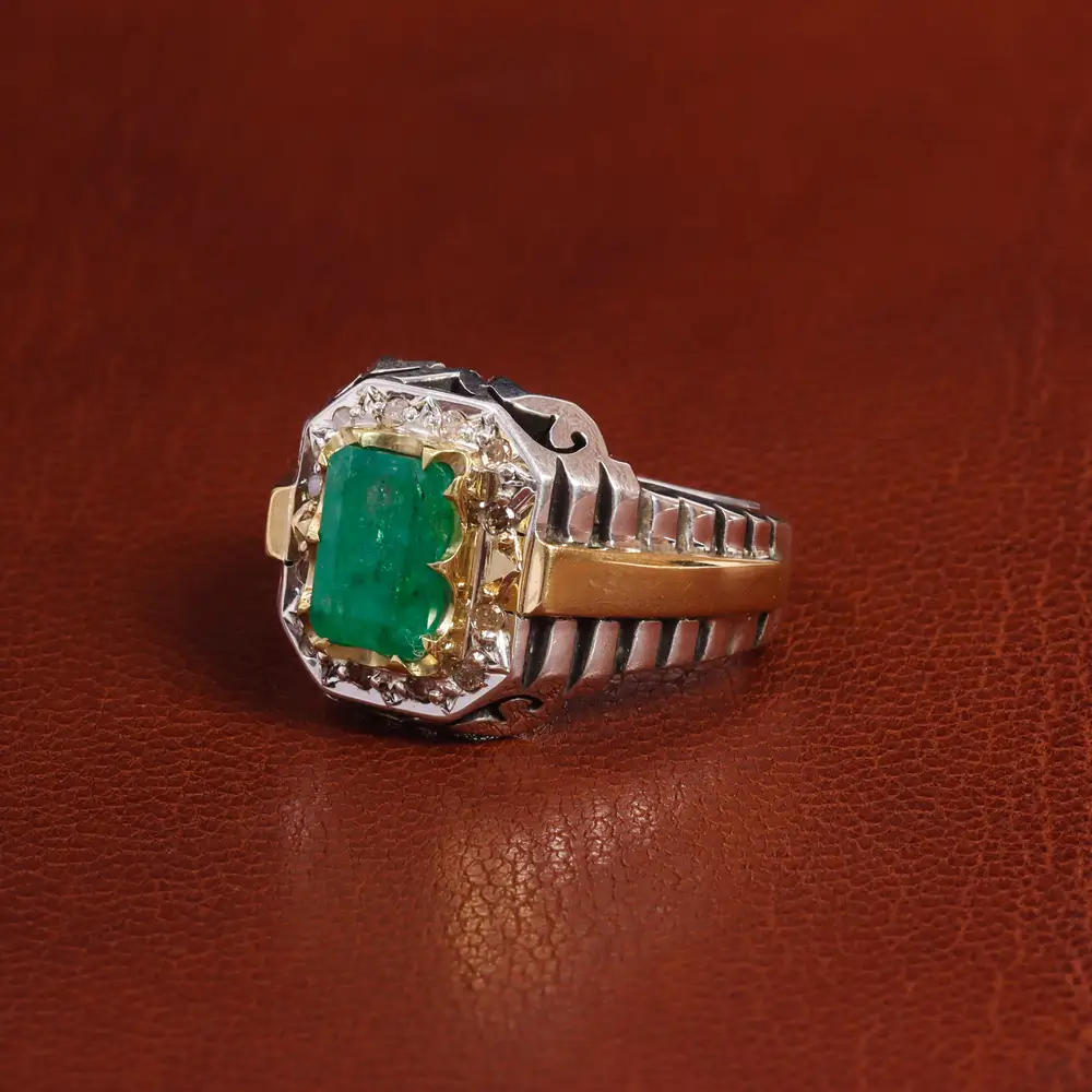 انگشتر زمرد مردانه کد 18770