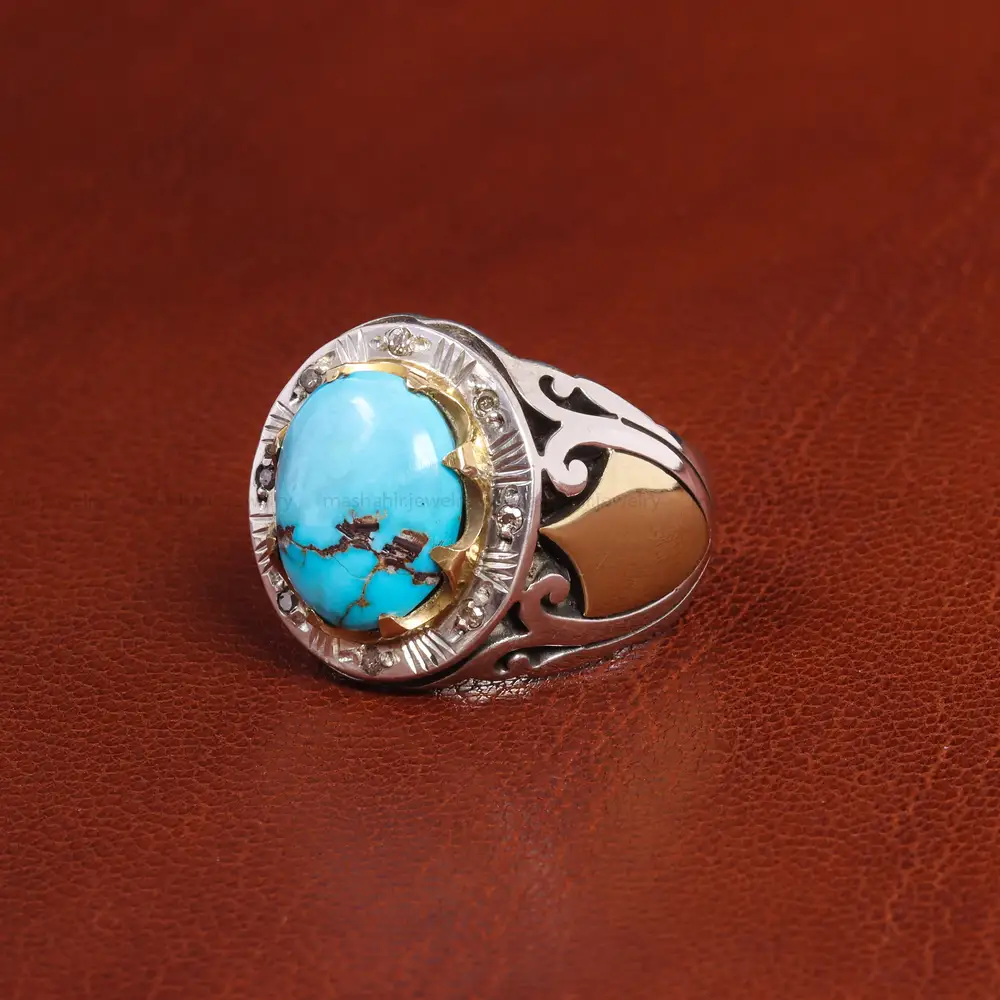 انگشتر فیروزه شجری مردانه کد 18830