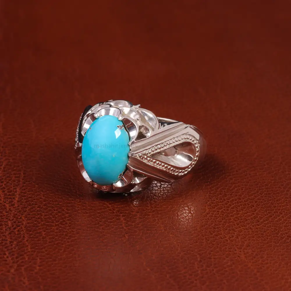 انگشتر فیروزه عجمی مردانه کد 18868