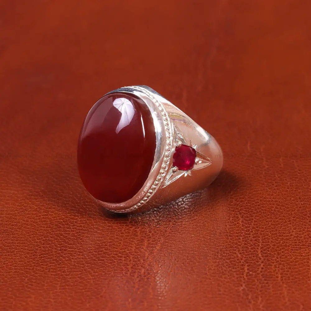 انگشتر عقیق مردانه کد 18875