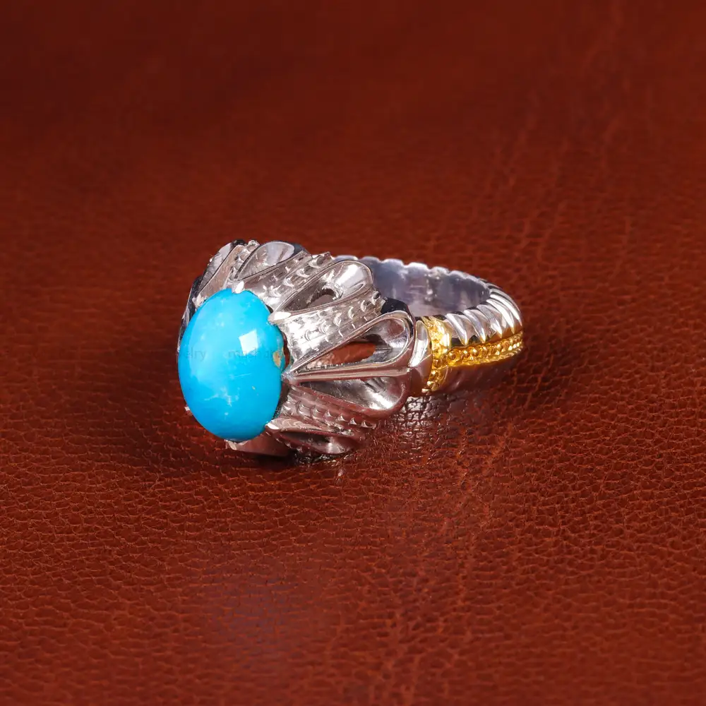 انگشتر فیروزه عجمی مردانه کد 18880