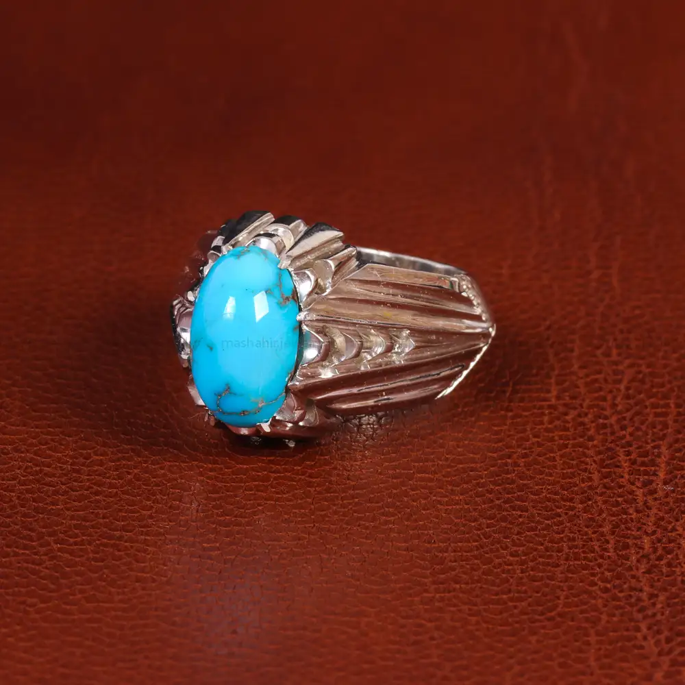 انگشتر فیروزه شجری مردانه کد 18884
