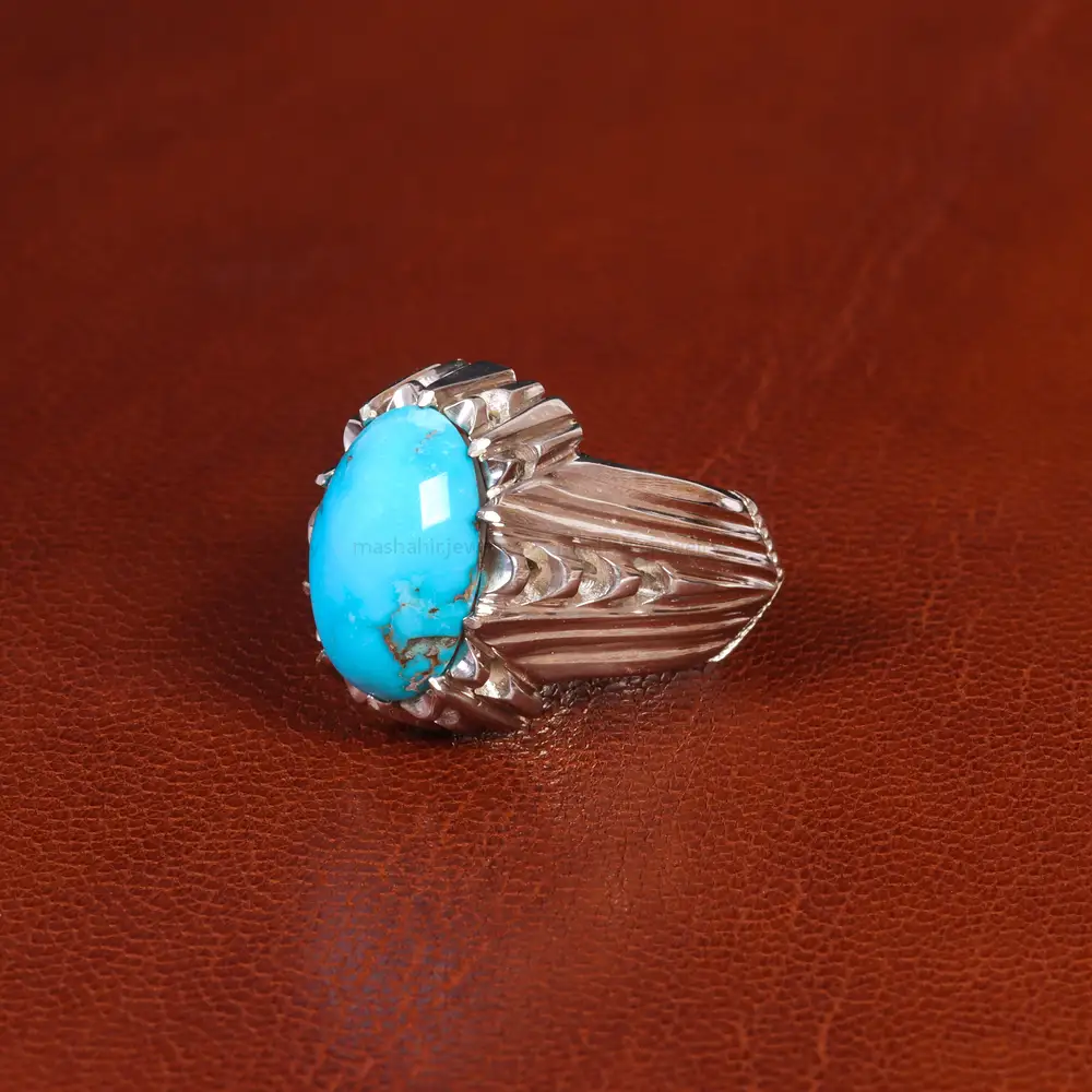 انگشتر فیروزه شجری مردانه کد 18885