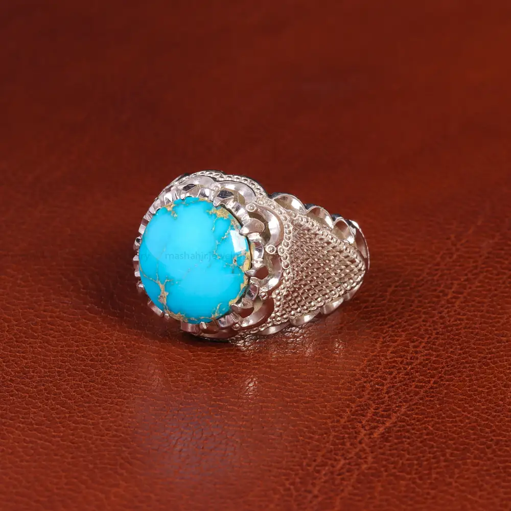 انگشتر فیروزه شجری مردانه کد 18887