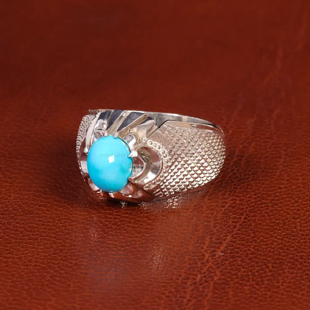 انگشتر فیروزه عجمی مردانه کد 18888