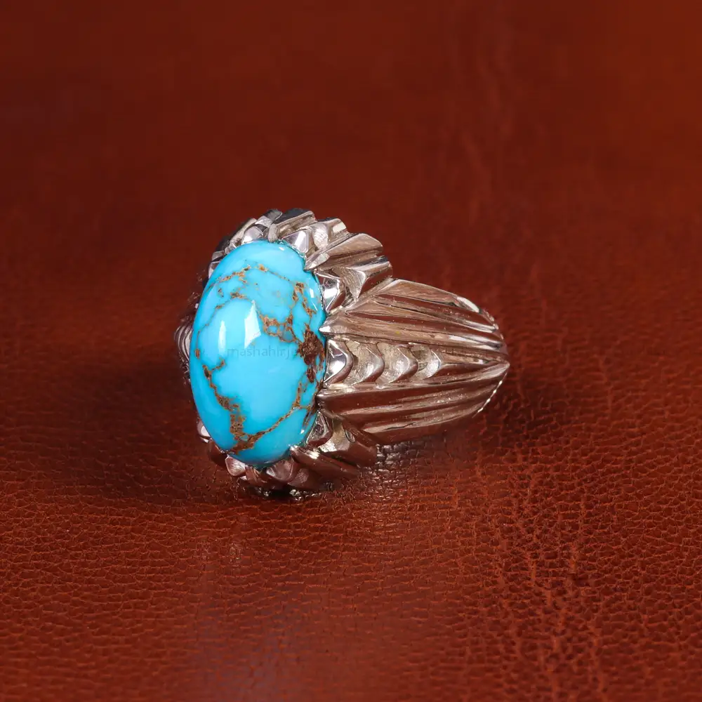 انگشتر فیروزه شجری مردانه کد 18893