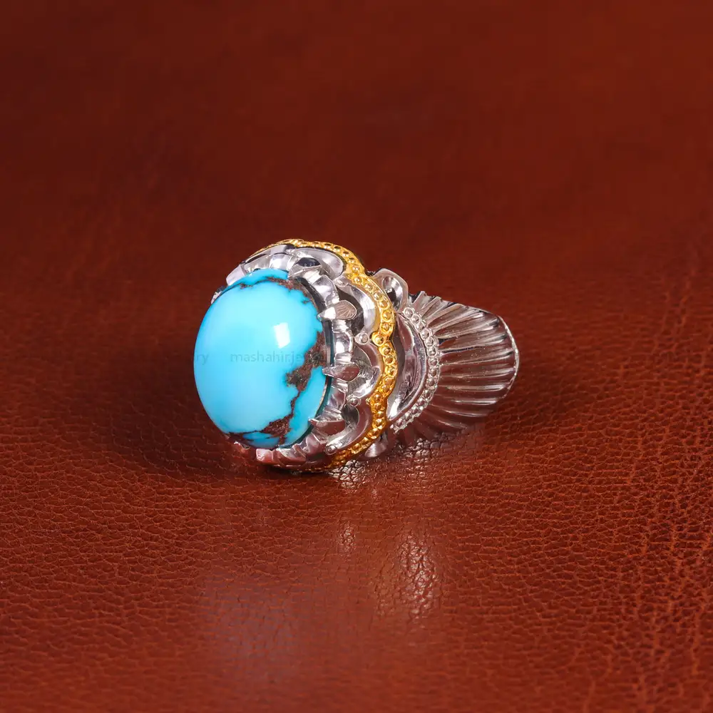 انگشتر فیروزه شجری مردانه کد 18898