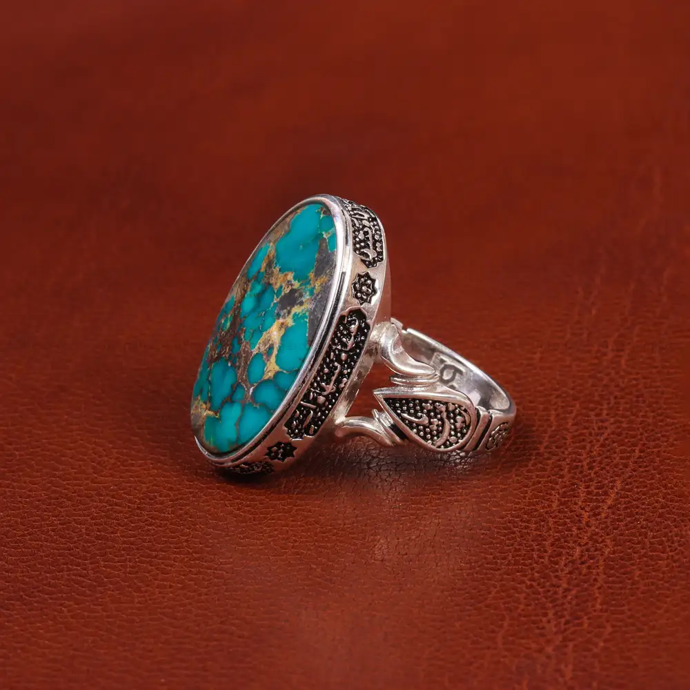 انگشتر فیروزه شجری مردانه کد 18927