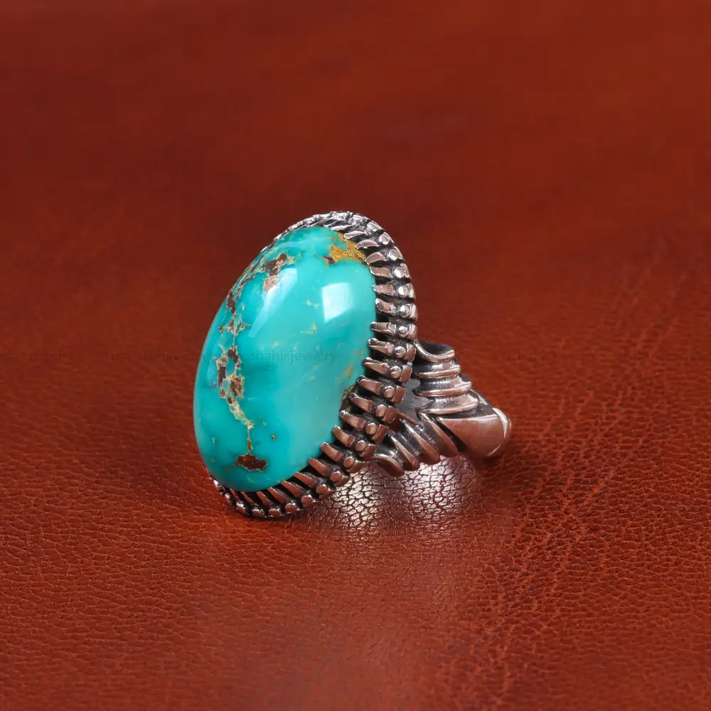 انگشتر فیروزه شجری مردانه کد 18932